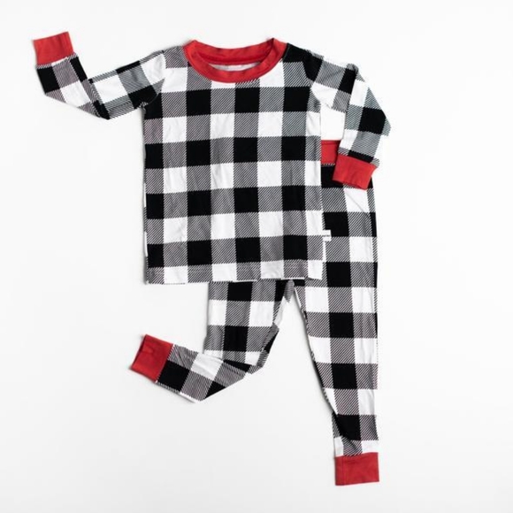Little Sleepies Buffalo Plaid Two-Piece Bamboo Viscose Pajama Set Size - Picture 1 of 5